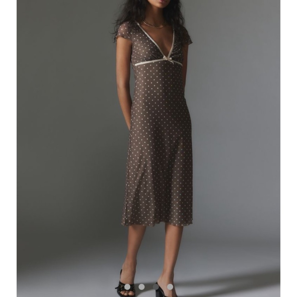 NWT Motel Vilinia Polka Dot Midi Dress - XS
